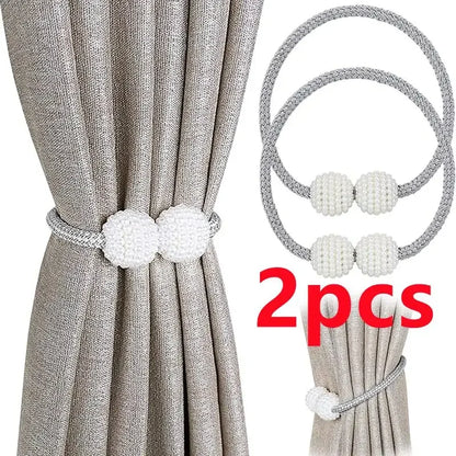 Pearl Magnetic Curtain Tie Back | No Drill Curtain Holder | Decorative Buckle