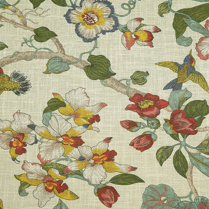 Premium Floral Hummingbird Tropical Botanical Print Blend Cotton, CA1004