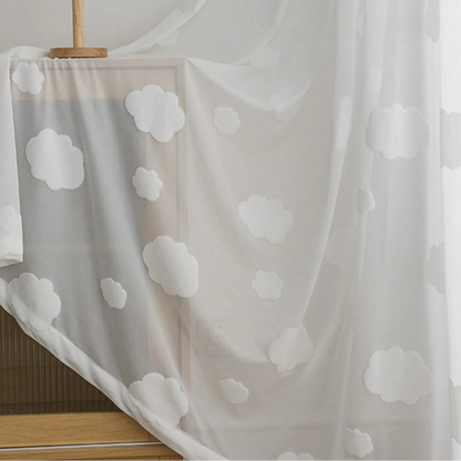 White Cloud Pattern Sheer Curtain | CD1048