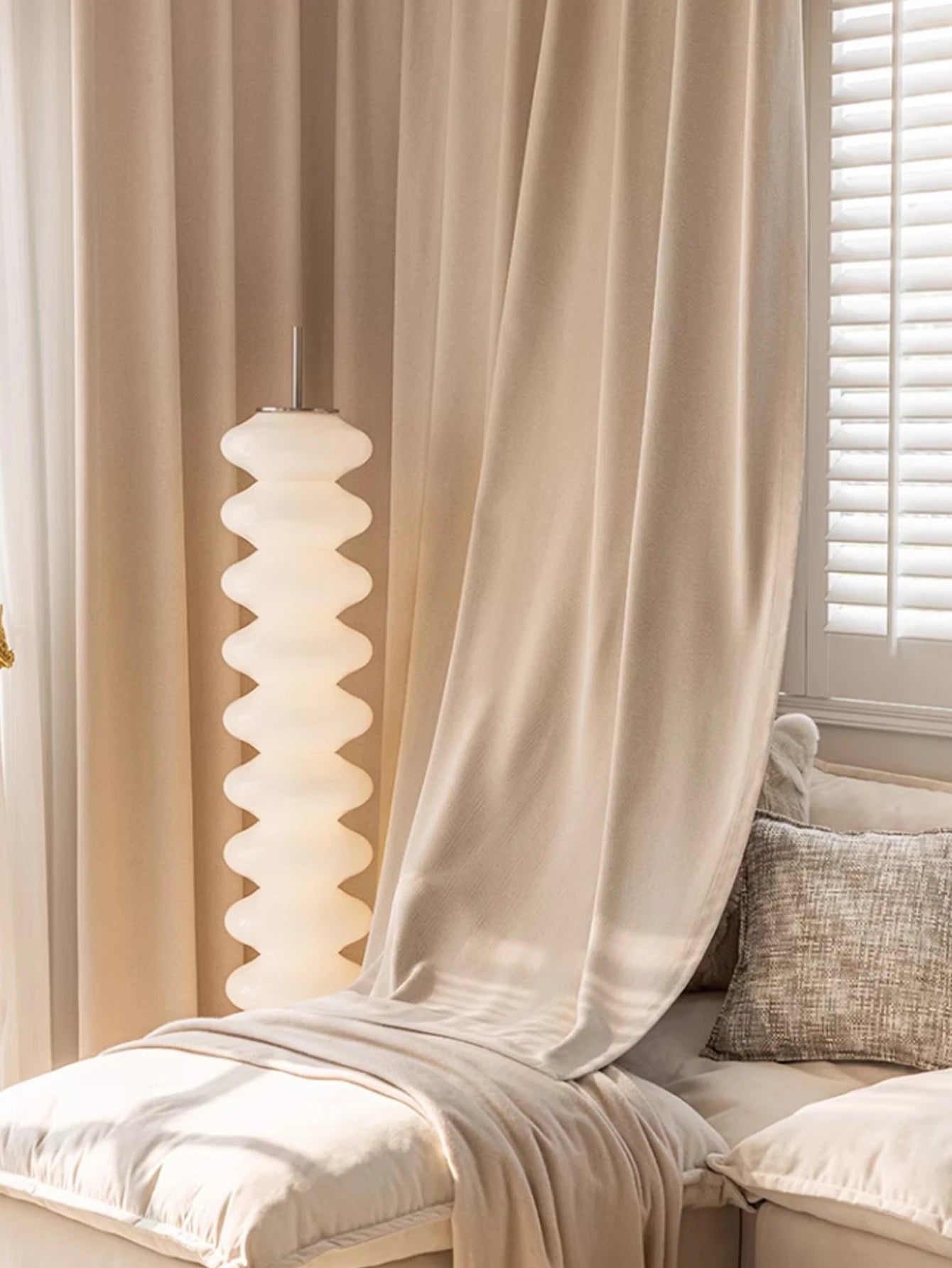 Natural Beige Room Darkening Herringbone Linen Curtains, CD1006