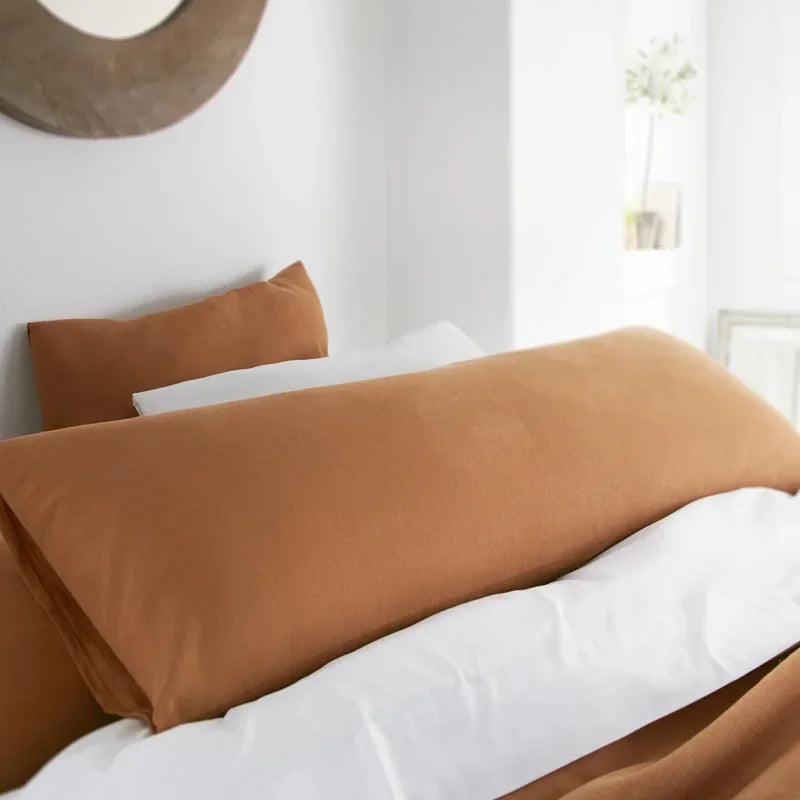 Double Long Pillowcase 100% Pure Linen Pillow Case Euro Sham for Bed, Envelope Cushion Cover Antibacterial Anti-mite
