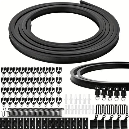 Flexible Bendable Curtain Track, Black Curved Room Divider Rail, CH1016