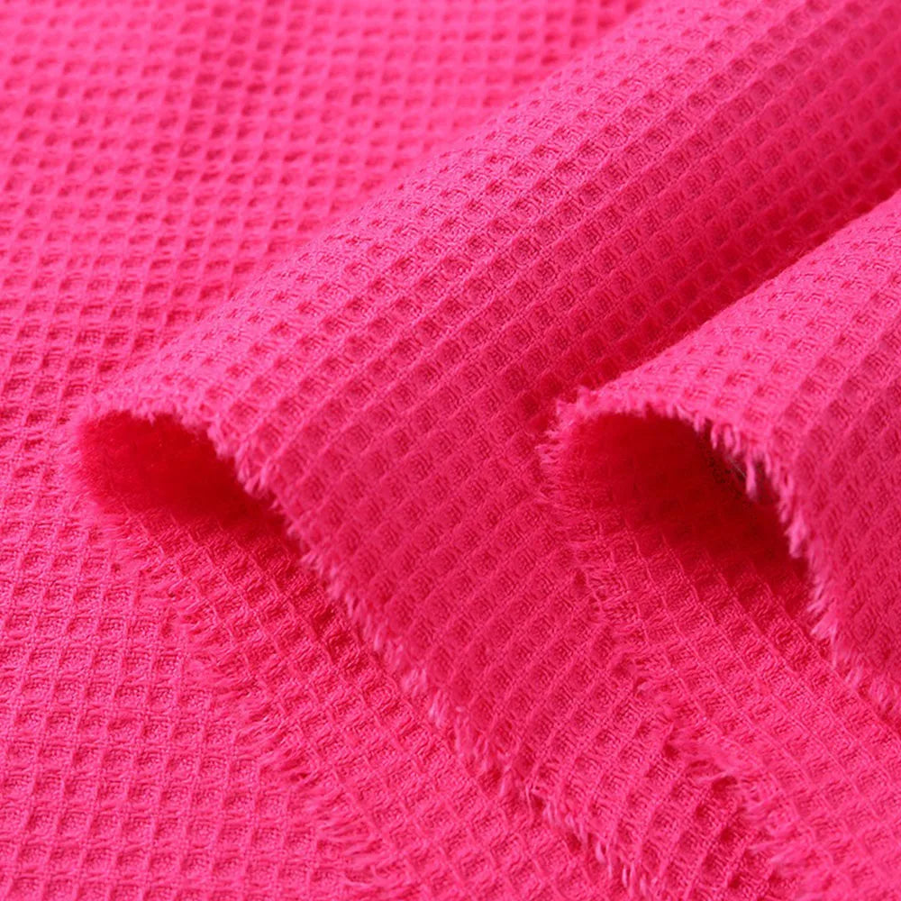 Premium Soft Waffle Weave Cotton Blend Fabric | Moisture-Absorbent, Quick-Dry Bubble Cloth For DIY Sleepwear, Towels & Modern Home Textiles | CA1015