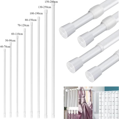 Heavy-Duty Adjustable Black Tension Rod – No-Drill Extendable Curtain Pole | CH1015