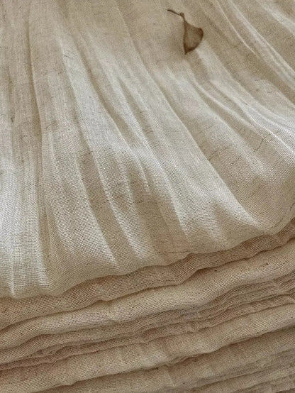 Rustic Tie-Top Crinkled Linen Sheer Drapery, CD1011