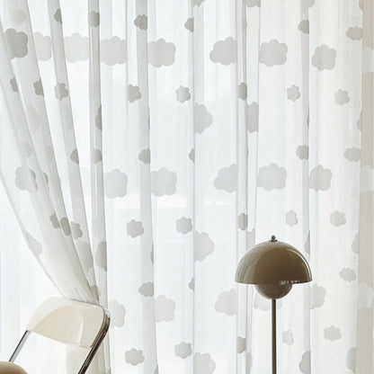 White Cloud Pattern Sheer Curtain | CD1048