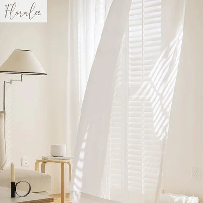 Luxury White Chiffon Sheer Curtain Panel – Solid Tulle Voile Window Drapes for Living Room & Bedroom | CD1028