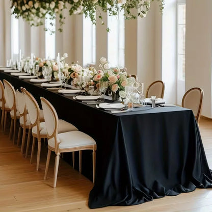 Wrinkle-resistant White Tablecloth,Stretchable Large-size,for Dessert and Tea Break Tables Fits Birthday,Wedding,Engagement