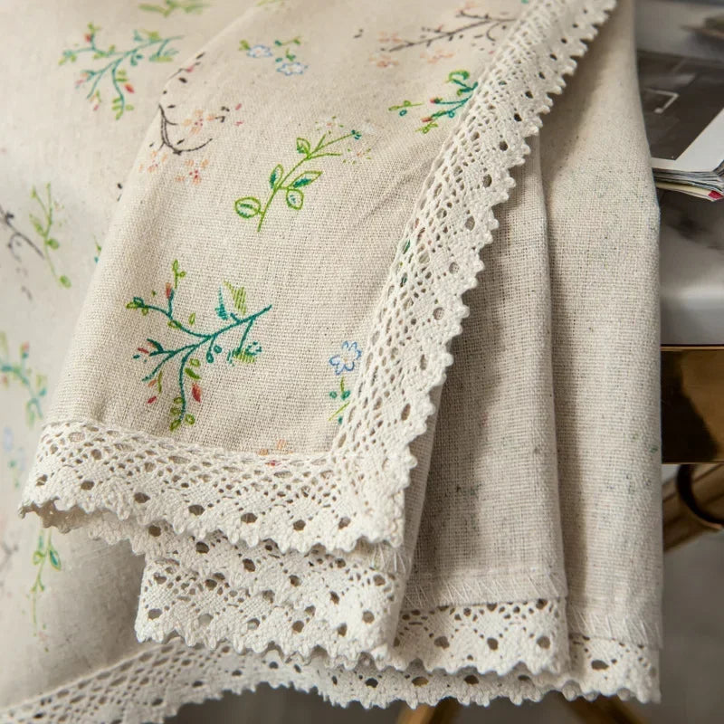 Vintage Farmhouse Bohemian Semi-Sheer Curtain Panel – Linen-Textured with Hollow Crochet & Fringe Tassels | CD1025