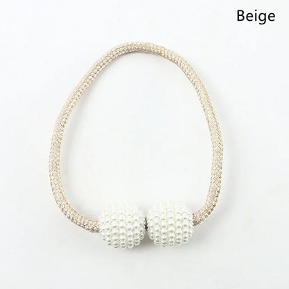 Pearl Magnetic Curtain Tie Back | No Drill Curtain Holder | Decorative Buckle