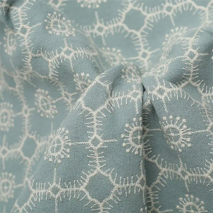 Geometric Cotton Linen Embroidered Jacquard Fabric By The Yard | CA1020