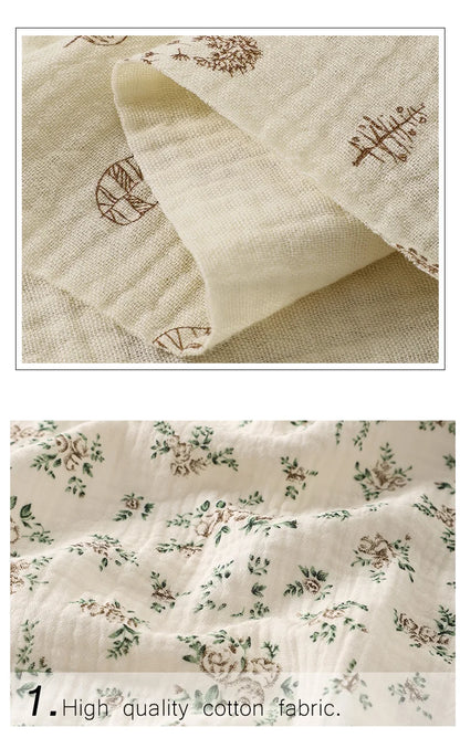 Whimsical Nature Print 100% Cotton Brocade Fabric | CA1013