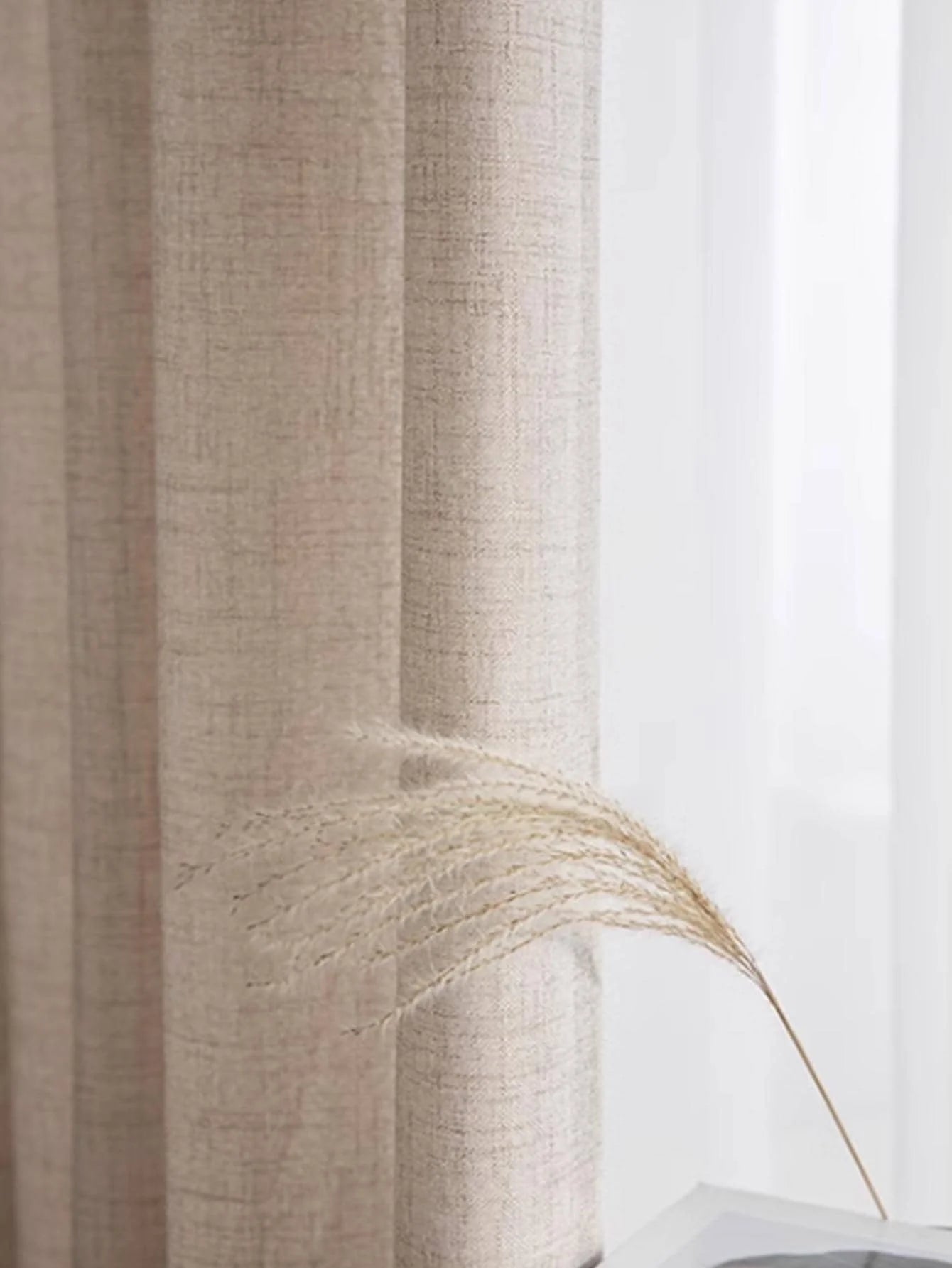 Textured Cream Farmhouse Sheer Drapery, CD1001