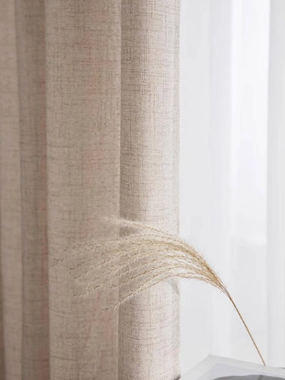 Textured Cream Farmhouse Sheer Drapery, CD1001