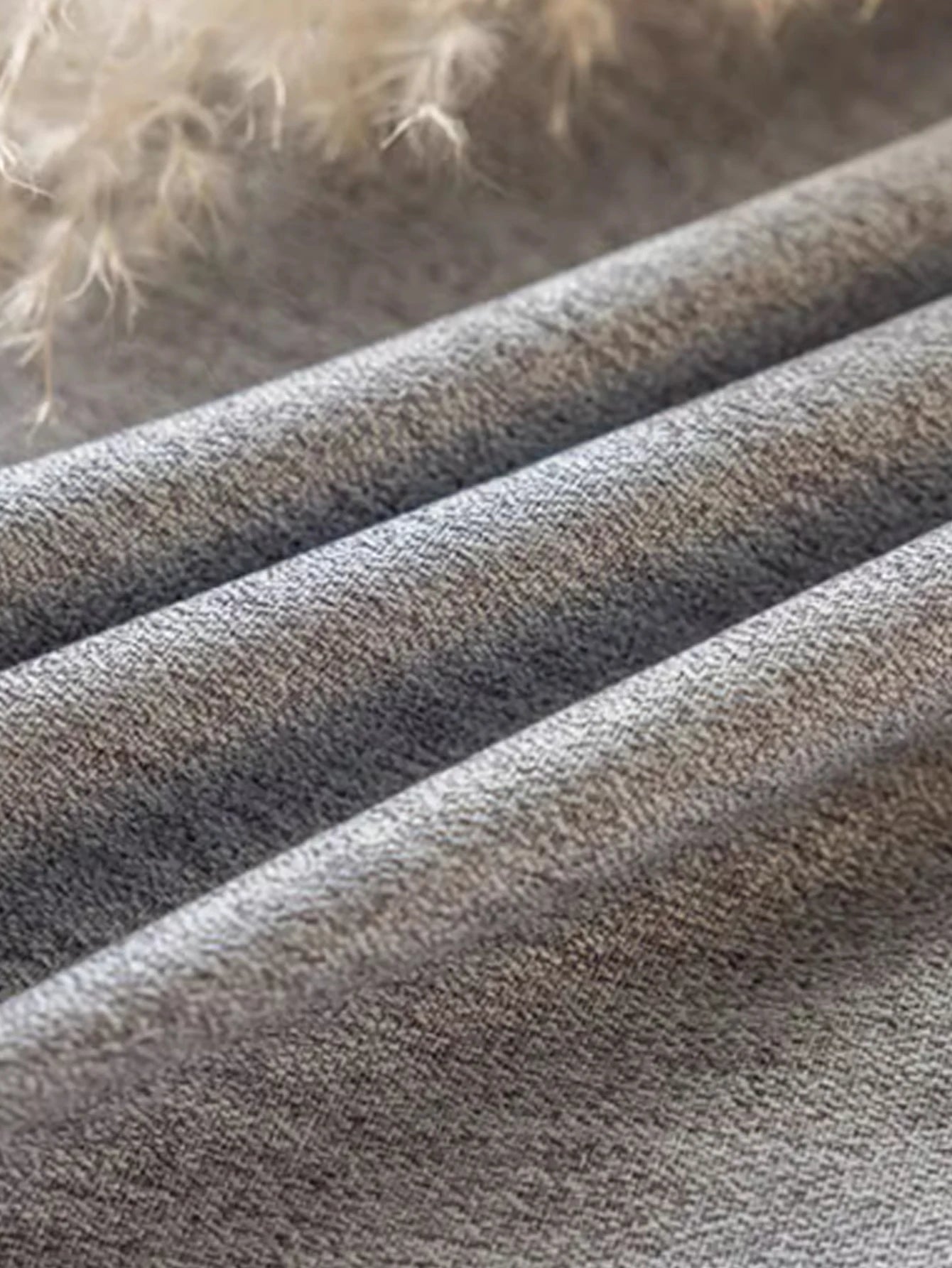 Modern Farmhouse Grey Linen-Textured Room Darkening Curtain, CD1003