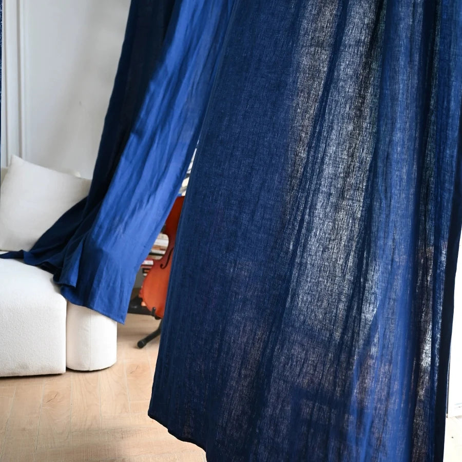 100% linen Semi-Sheer Linen Drapes | CD1036