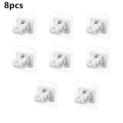 Modern Self-Adhesive Curtain Rod Bracket Hooks – No-Drill Wall Mount Holder (2/4/8 Pack) | CH1008