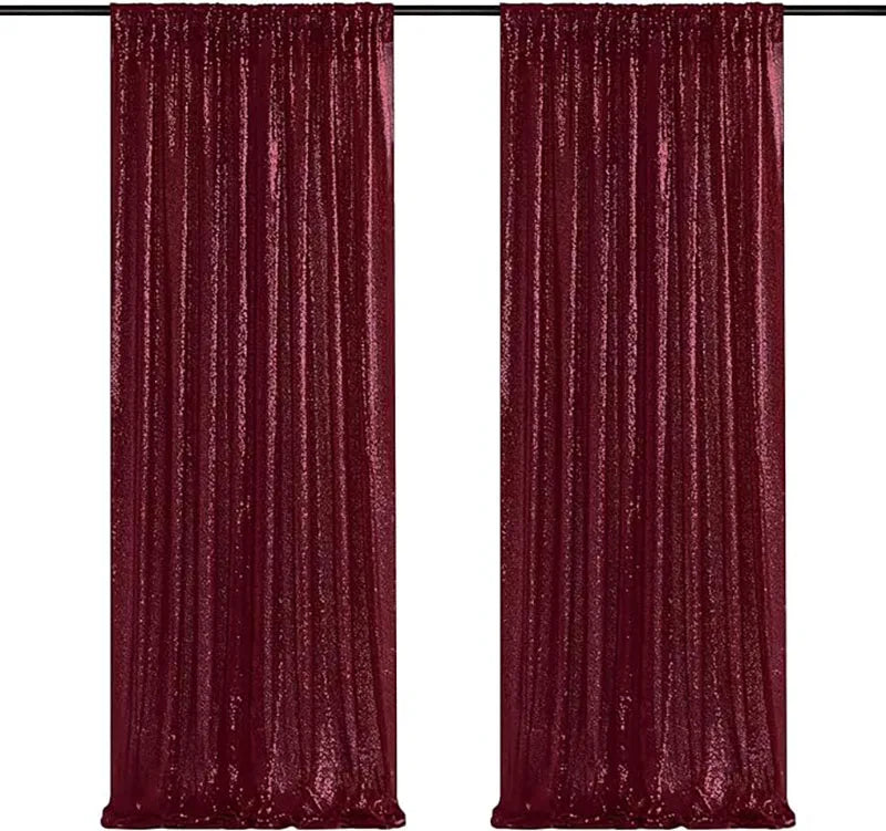 2-Panel Sequin Backdrop Curtain Set – Seamless Glitter Photography Background for Weddings, Parties & Events | CDE1026