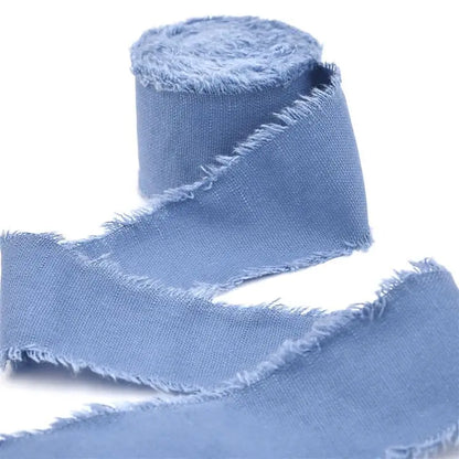 Cotton Linen Frayed Ribbon | 1 1/2" x 5 Yards | Gift Wrapping & Wedding Decor