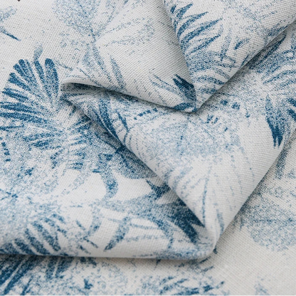 Linen Viscose Flowers Leave Printed Fabric, CA1007