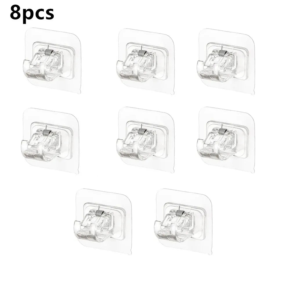 Modern Self-Adhesive Curtain Rod Bracket Hooks – No-Drill Wall Mount Holder (2/4/8 Pack) | CH1008