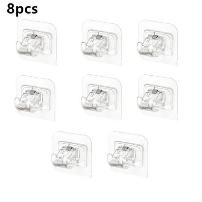 Modern Self-Adhesive Curtain Rod Bracket Hooks – No-Drill Wall Mount Holder (2/4/8 Pack) | CH1008