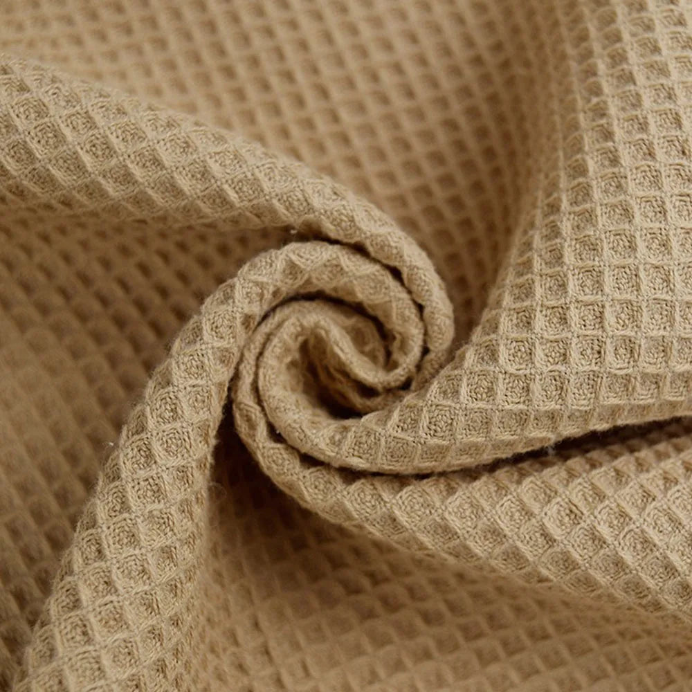 Premium Soft Waffle Weave Cotton Blend Fabric | Moisture-Absorbent, Quick-Dry Bubble Cloth For DIY Sleepwear, Towels & Modern Home Textiles | CA1015