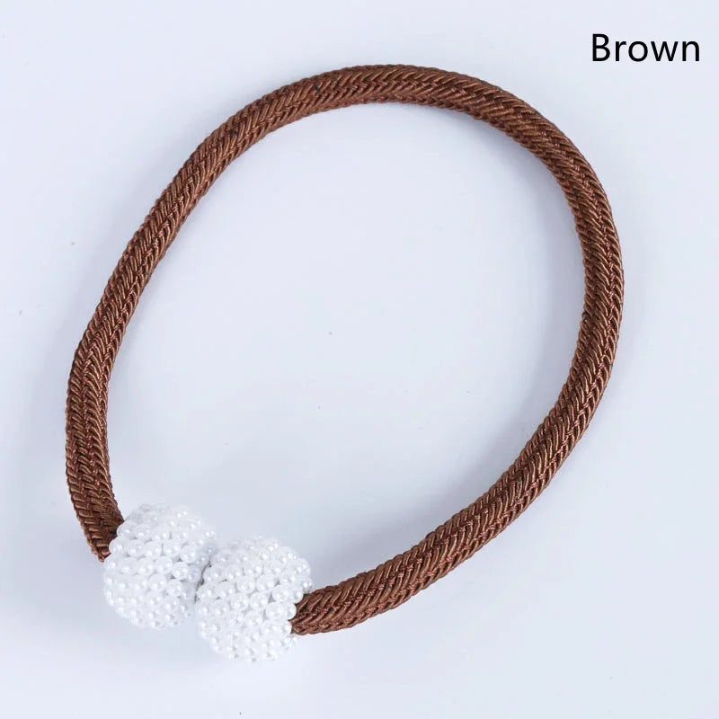 Pearl Magnetic Curtain Tie Back | No Drill Curtain Holder | Decorative Buckle