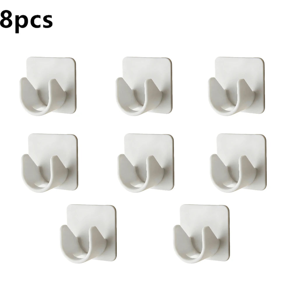 Modern Self-Adhesive Curtain Rod Bracket Hooks – No-Drill Wall Mount Holder (2/4/8 Pack) | CH1008