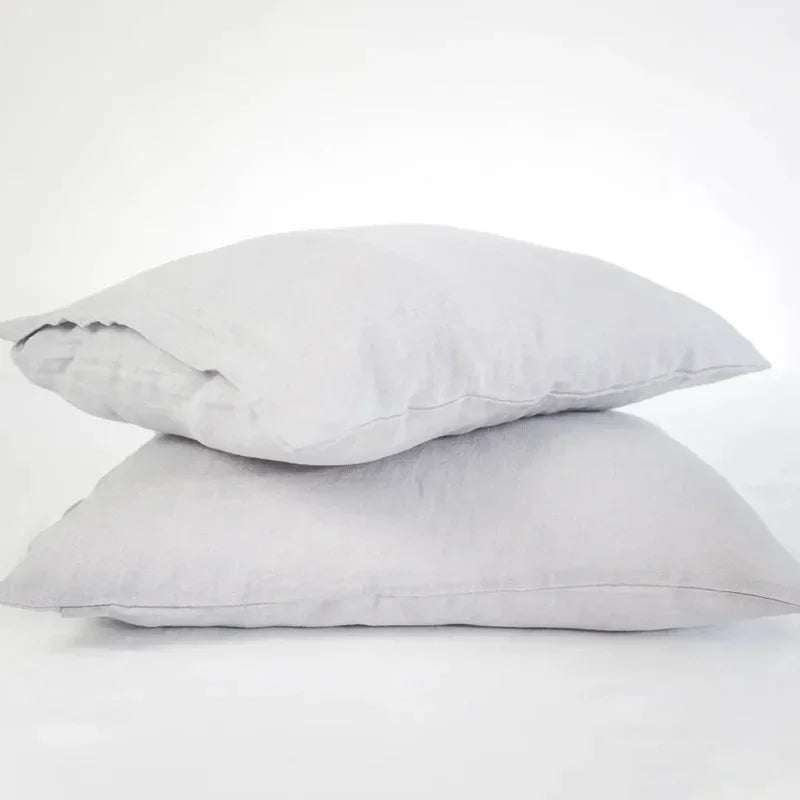 Premium 2-Piece 100% Pure Linen Throw Pillow Covers | Grade A Solid Color Decorative Shams with Hidden Zipper