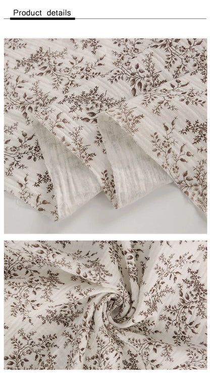 Vintage Botanical 100% Cotton Crepe Fabric | CA1010