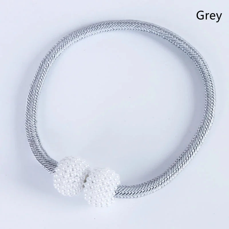 Pearl Magnetic Curtain Tie Back | No Drill Curtain Holder | Decorative Buckle