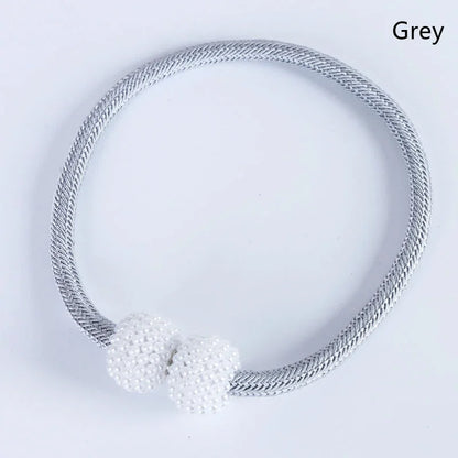 Pearl Magnetic Curtain Tie Back | No Drill Curtain Holder | Decorative Buckle