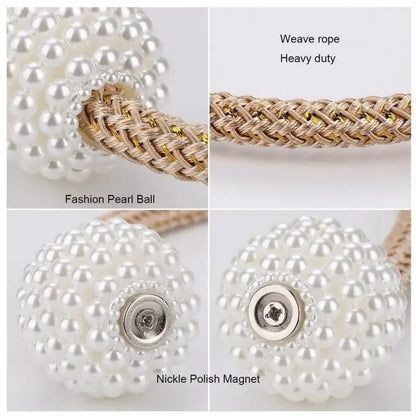 Pearl Magnetic Curtain Tie Back | No Drill Curtain Holder | Decorative Buckle