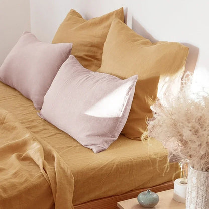 Premium 2-Piece 100% Pure Linen Throw Pillow Covers | Grade A Solid Color Decorative Shams with Hidden Zipper