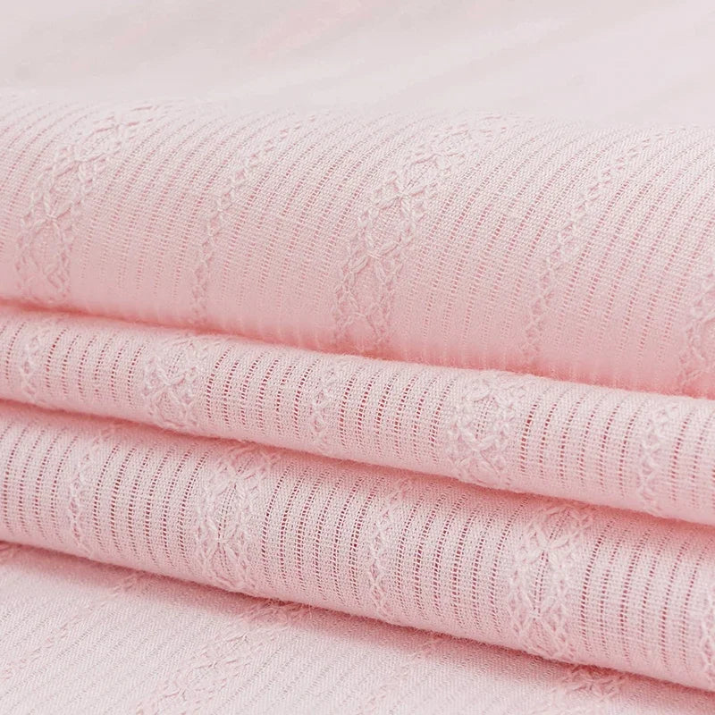 Delicate Embroidered Stripe 100% Pure Cotton Jacquard Fabric | CA1012