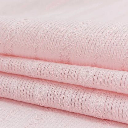 Delicate Embroidered Stripe 100% Pure Cotton Jacquard Fabric | CA1012