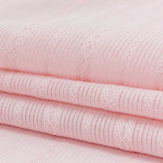 Delicate Embroidered Stripe 100% Pure Cotton Jacquard Fabric | CA1012