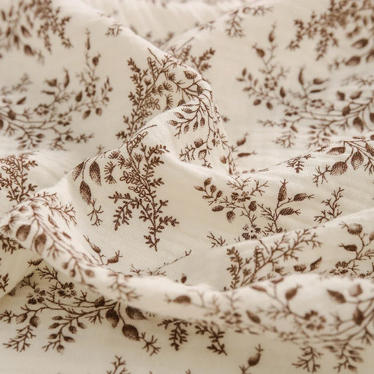 Vintage Botanical 100% Cotton Crepe Fabric | CA1010