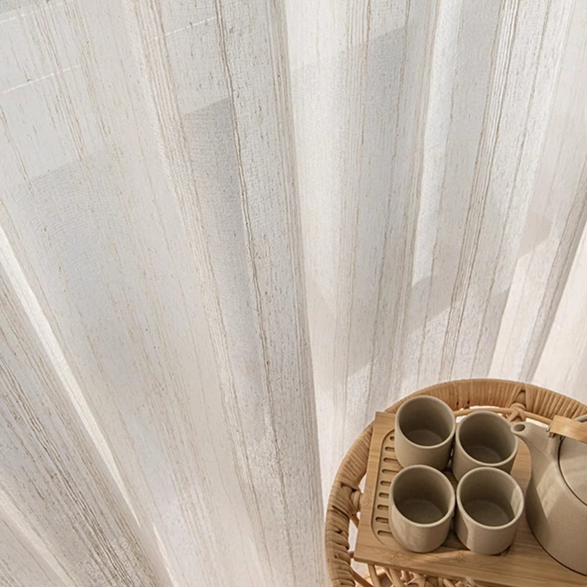 Japanese Style Textured Faux Linen Curtains | CD1035