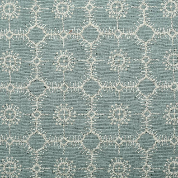 Geometric Cotton Linen Embroidered Jacquard Fabric By The Yard | CA1020