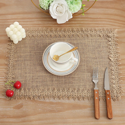 Set of 4 Rustic Round Braided Placemats | Woven Farmhouse Sunflower Table Mats for Everyday & Holiday Dining