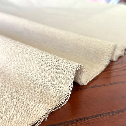 100% Organic Linen Burlap Fabri, Raw Stitch, Bonded Textile for Patchwork, Painting, and Crafting