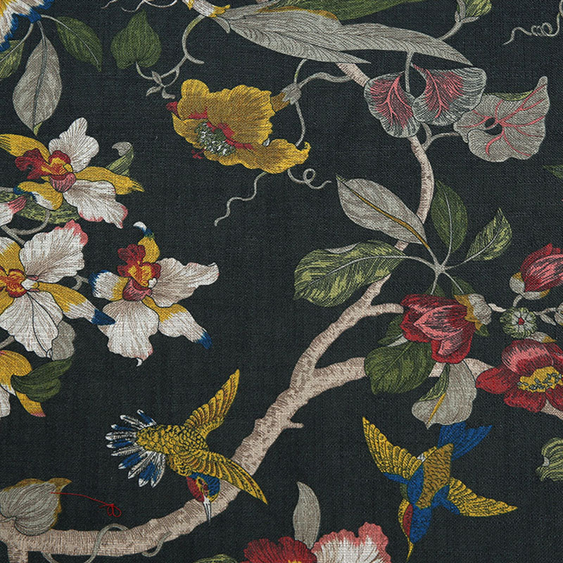 Premium Floral Hummingbird Tropical Botanical Print Blend Cotton, CA1004