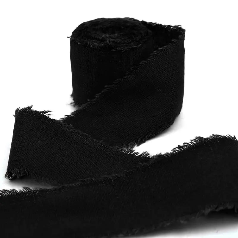 Cotton Linen Frayed Ribbon | 1 1/2" x 5 Yards | Gift Wrapping & Wedding Decor