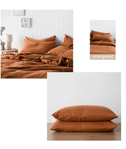 Premium 2-Piece 100% Pure Linen Throw Pillow Covers | Grade A Solid Color Decorative Shams with Hidden Zipper