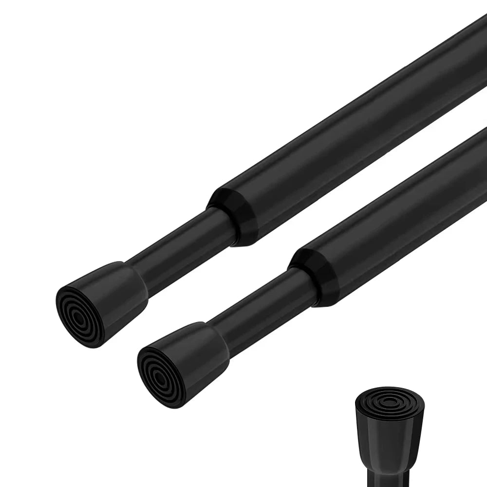 Heavy-Duty Adjustable Black Tension Rod – No-Drill Extendable Curtain Pole | CH1015