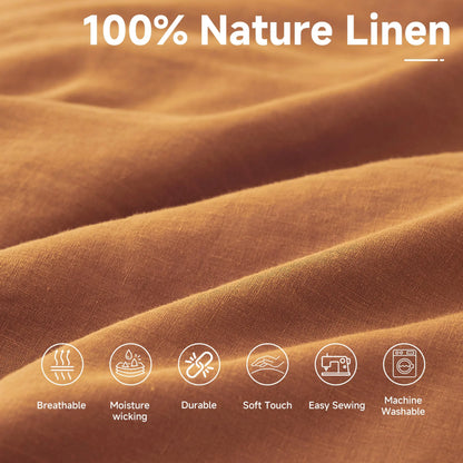 100% Premium French Linen Fabric By The Yard, 110"Width, CA1011