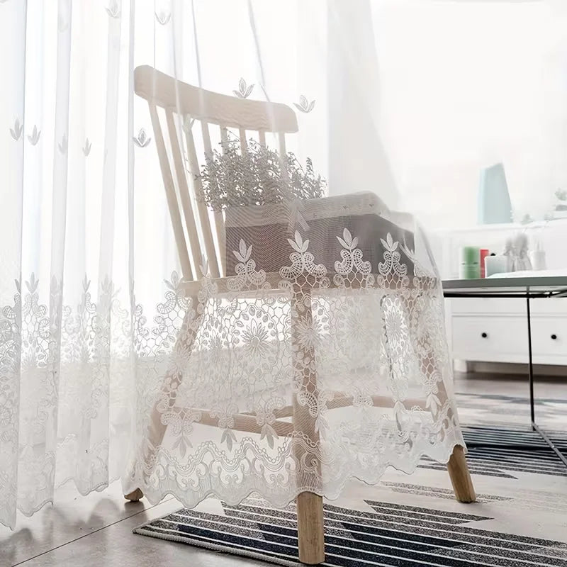 European Palace Embroidered Sheer Curtain | CD1031