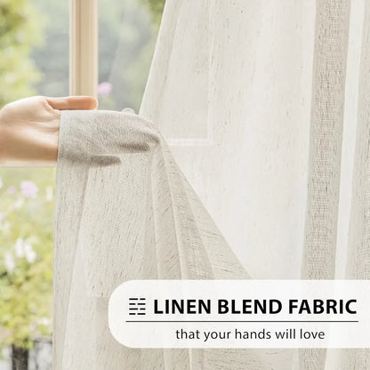 Linen Textured Tulle S-Fold Sheer Curtains | CD1029